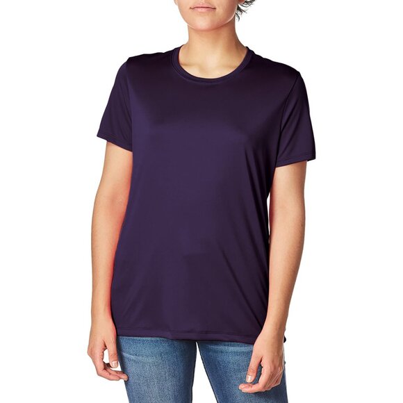 1-Pack Women's Slim-Fit Short Sleeves Crew Neck Black T-Shirt with (Plus Sizes) - Picture 15 of 16